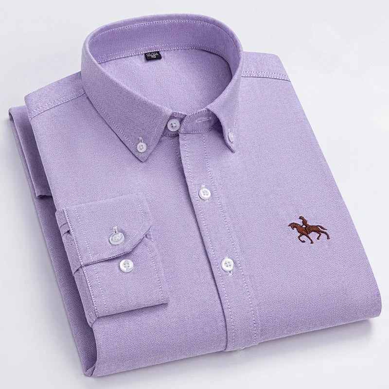 Men's Oxford Casual Formal Dress Shirts 100% Cotton Spring Long Sleeve