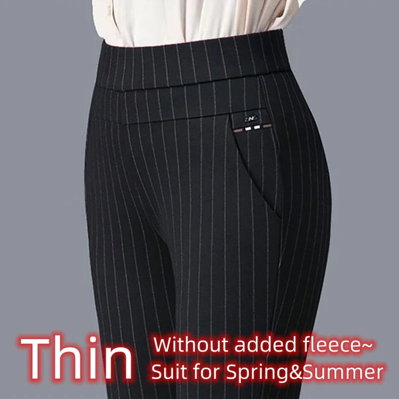 Thin & Thick Stretch Winter Pencil Pants Fleece Thermal Leggings