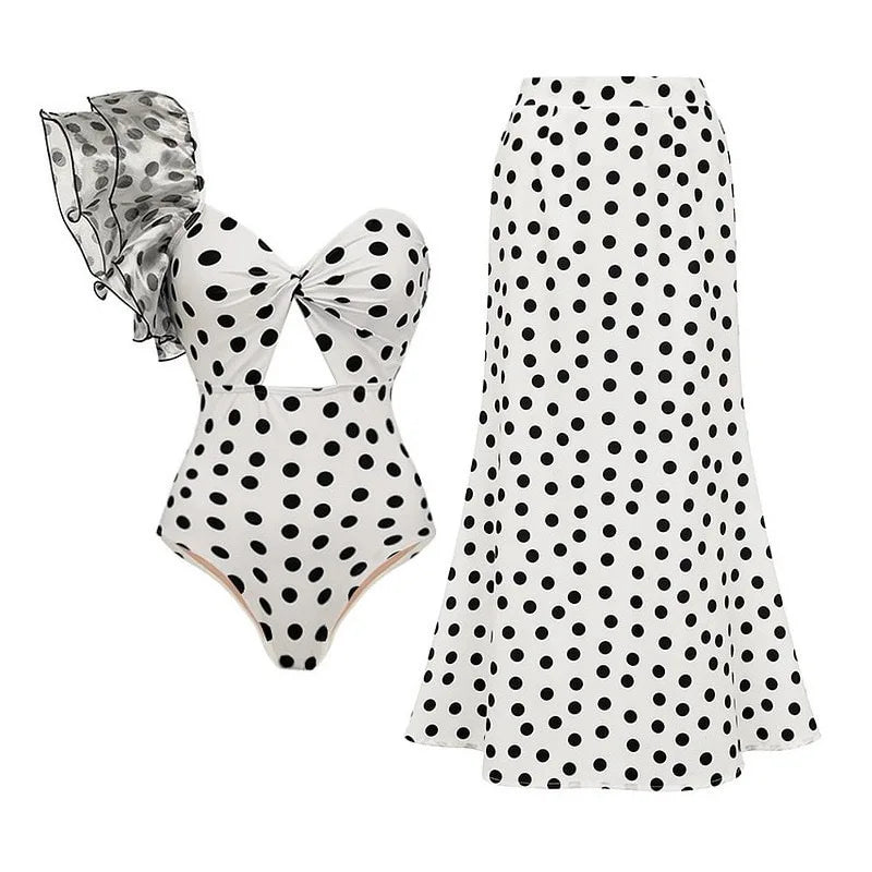 2-Piece Women Brazilian Floral Printed Ruffle Bikinis Strappy Bandage Swimwear