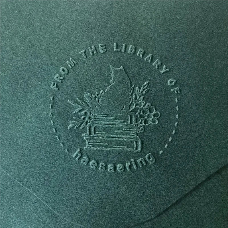 Custom Initials Embosser stamp,Book Embosser Personalized Wedding Embossing Stamp, Address Stamp, Form the Library Embosser