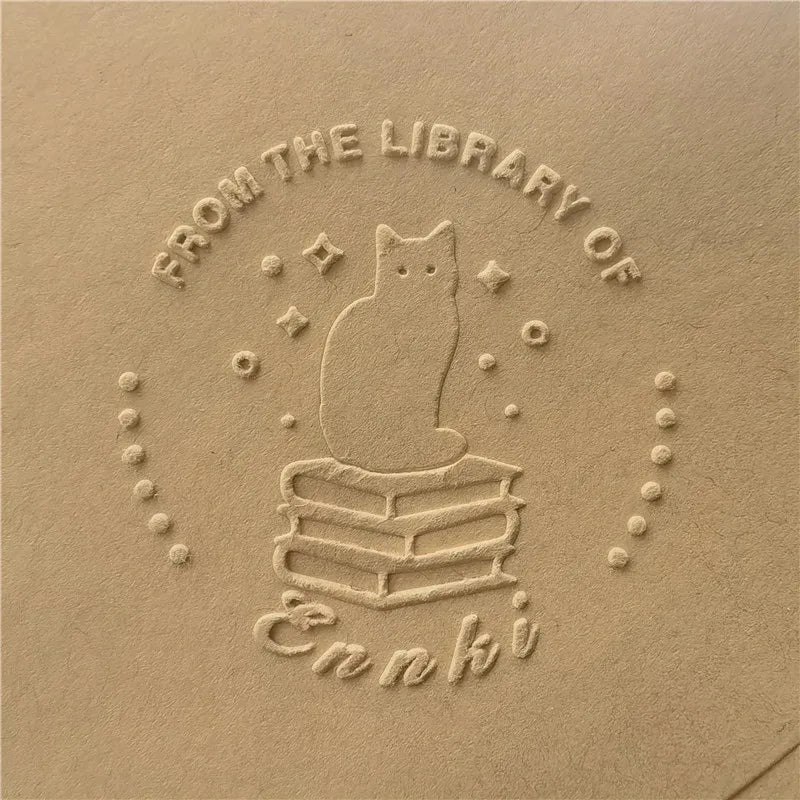 Custom Initials Embosser stamp,Book Embosser Personalized Wedding Embossing Stamp, Address Stamp, Form the Library Embosser