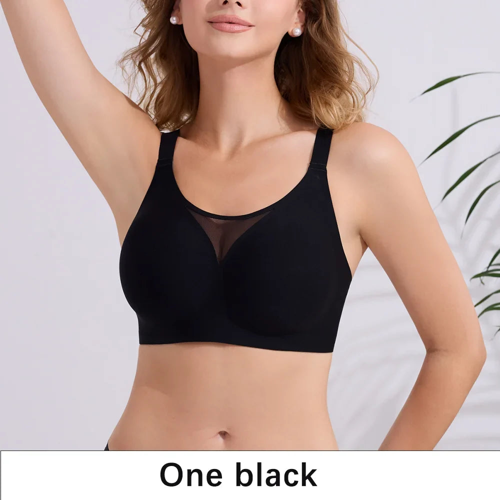 Women's Seamless Bras Ladies Thin Style Soft Removeable Pads Bra Wireless Underwear Comfortable Lingerie 3 Rows Adjustable Strap