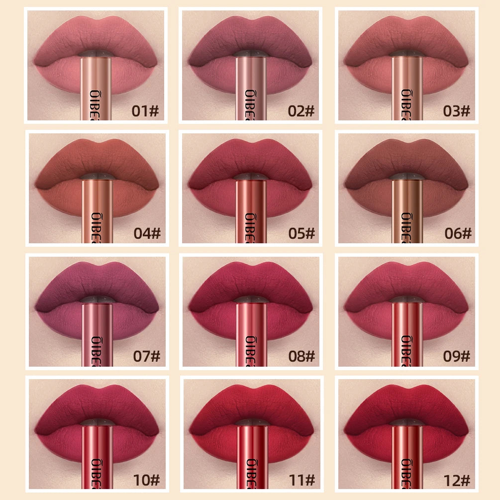 Matte Liquid Lipstick Waterproof Long Lasting Lip Gloss Velvet Mate Nude Red