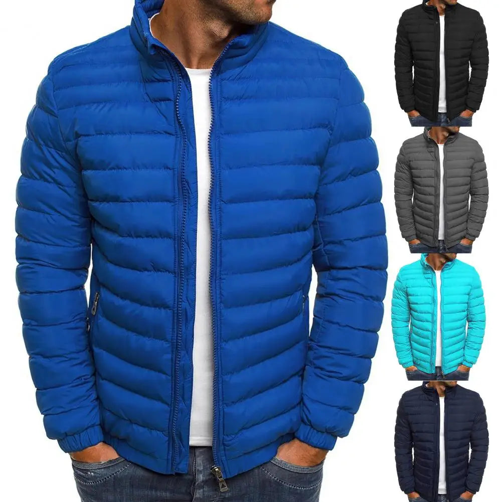 Outdoor Down Parka Jacket Zipper Pockets Keep Warm from Cold Unisex Man Woman