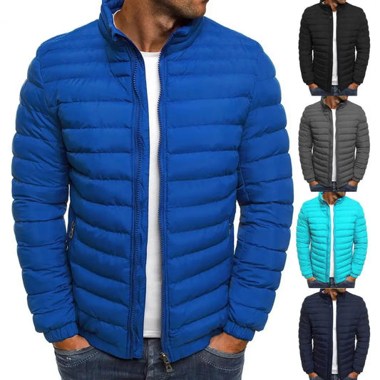 Outdoor Down Parka Jacket Zipper Pockets Keep Warm from Cold Unisex Man Woman