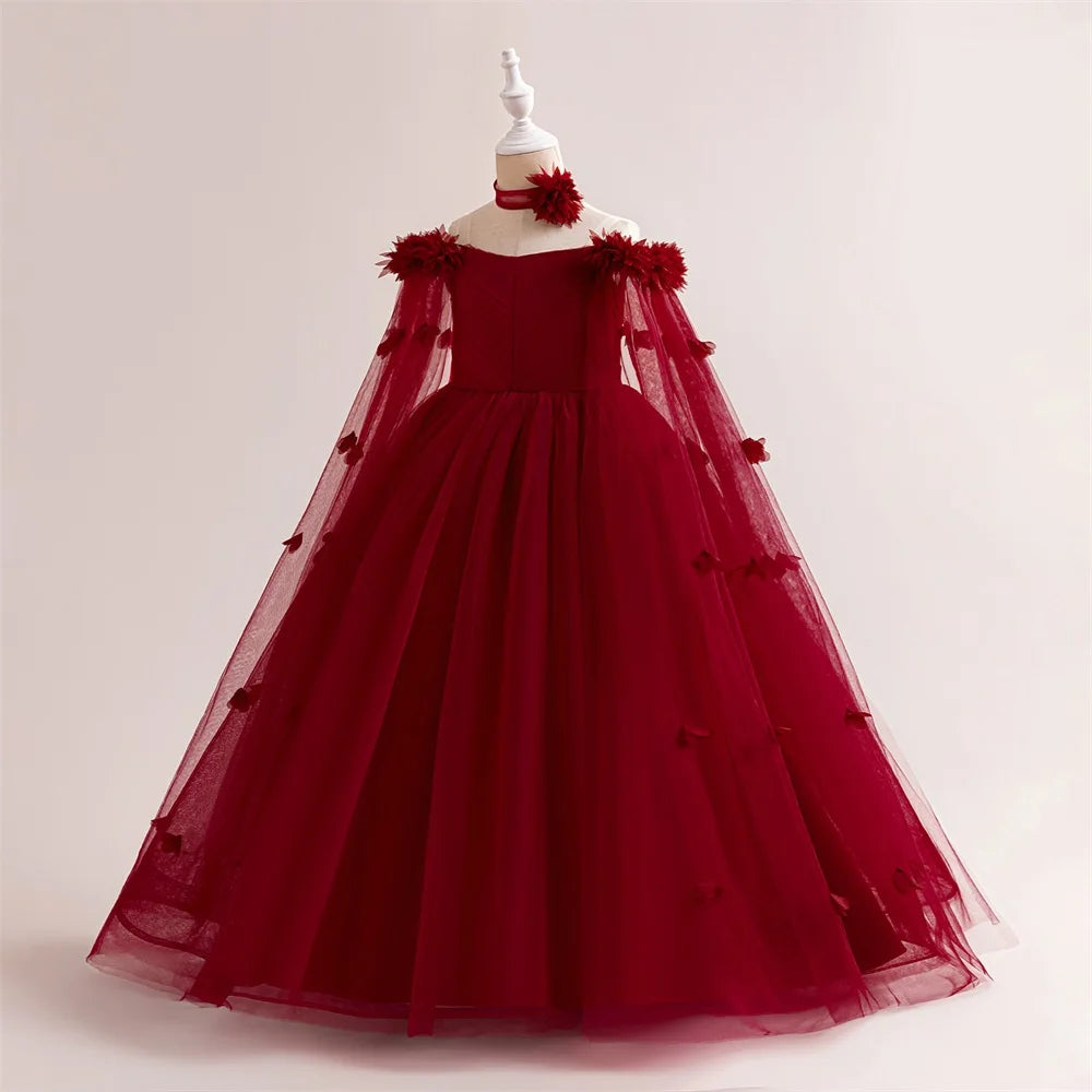 Princess Flower Wedding Party Dress For Girls