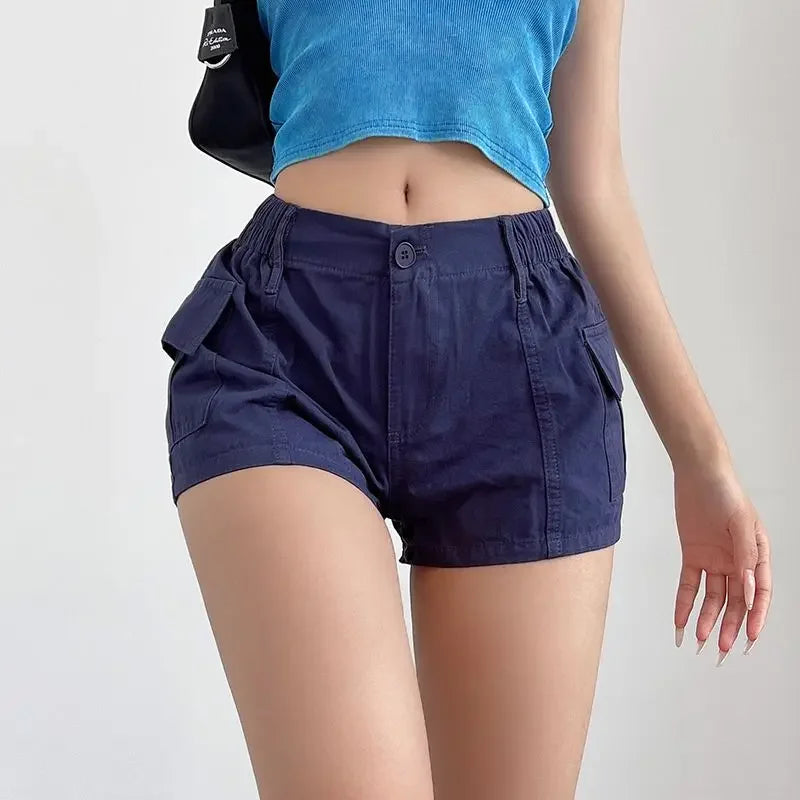 Women Short Pants High Waist Cotton Classic Stretchy