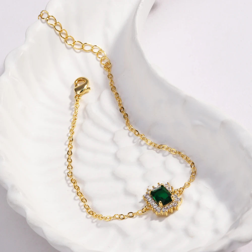 Mix Style Green Micro-inlaid Zircon Tennis Bracelet for Women 2025 New Men Bracelet Homme Jewelry Accessories Wholesale