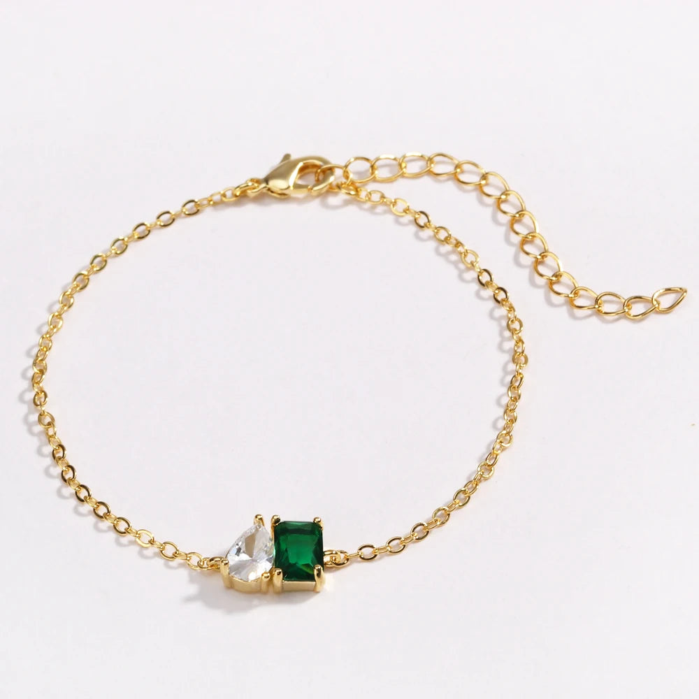 Mix Style Green Micro-inlaid Zircon Tennis Bracelet for Women 2025 New Men Bracelet Homme Jewelry Accessories Wholesale