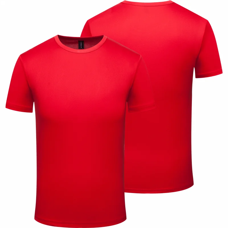 Quick Dry Round Neck T-shirt Custom Printed Embroidered Logo Sports Fitness Short Sleeve Top Running Shirts