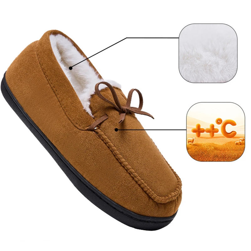 Women Winter Warm Plush Comfortable Soft Sole Cotton Shoes Slip On Non Slip