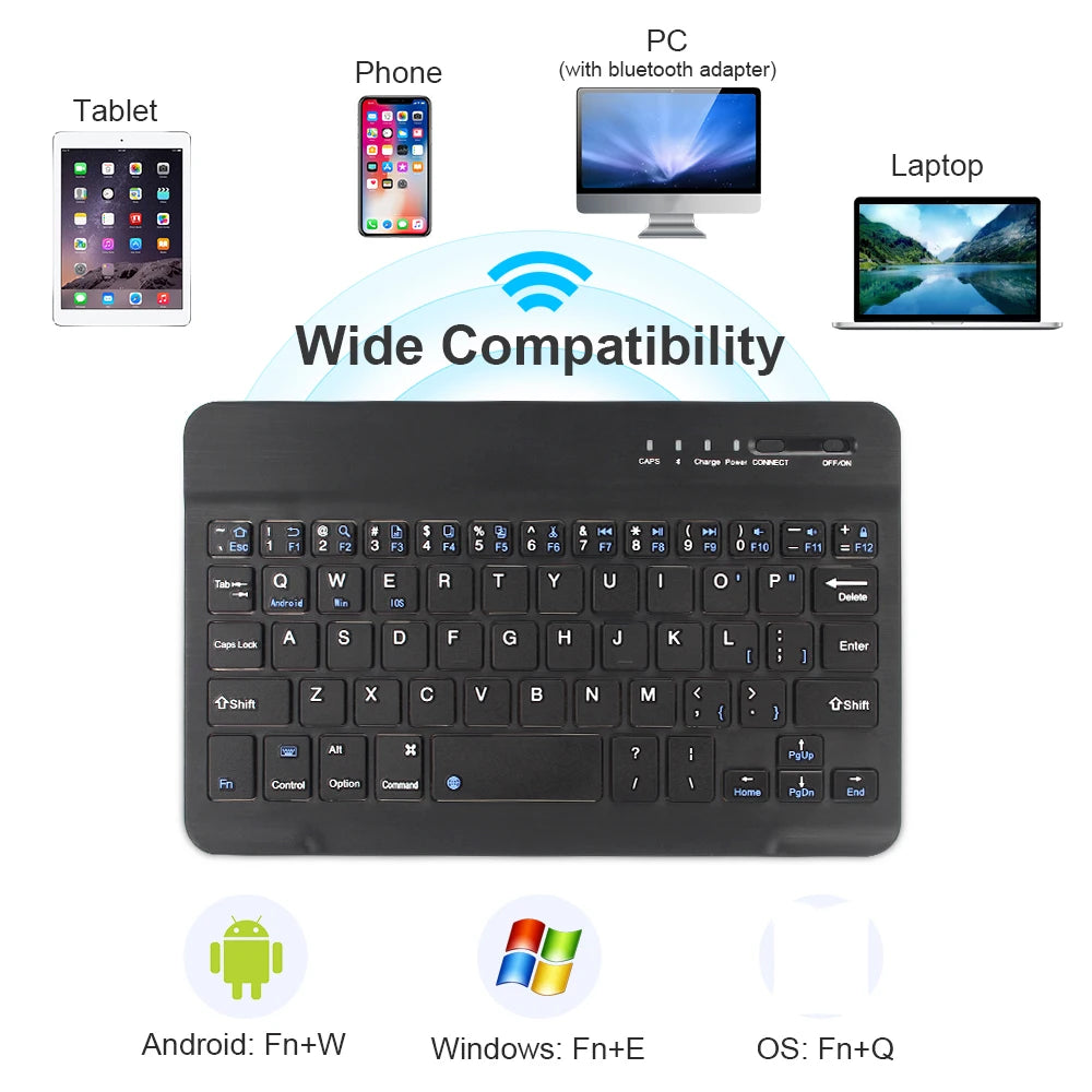 Keyboard Wireless Bluetooth 2.4G Rechargeable