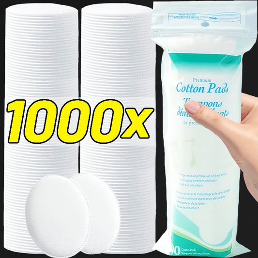 Disposable Soft and Breathable Circular Makeup Remover Pads Doubles Sided Cotton Pads Non-Irritating for Daily Facial Cleaning