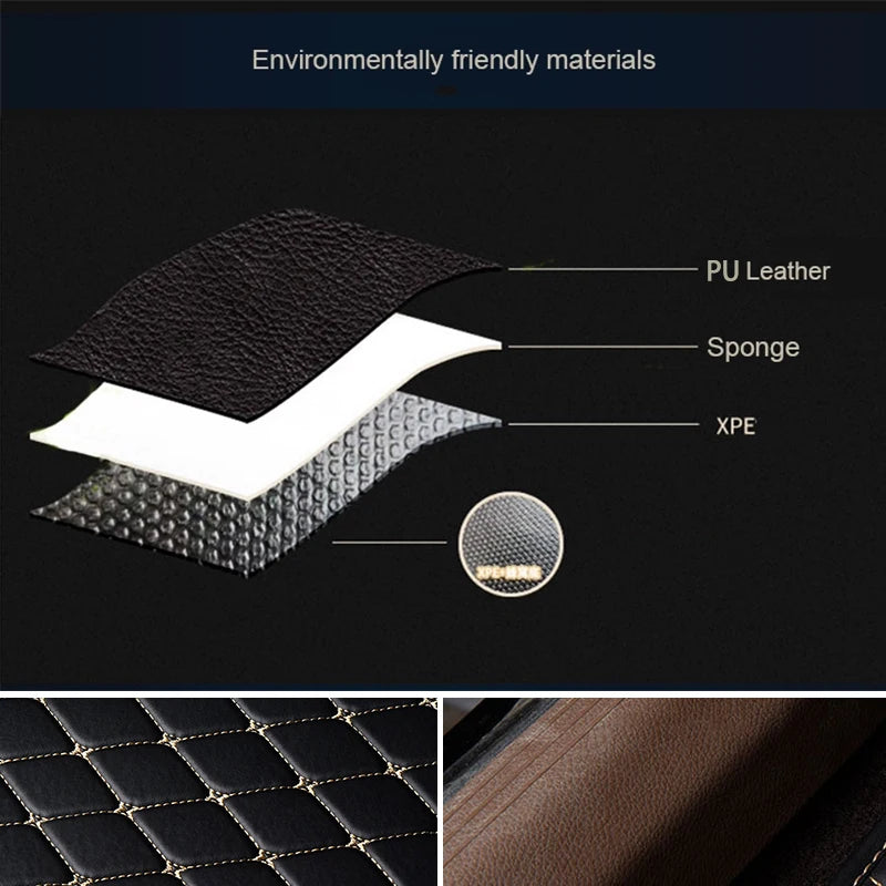 5Pcs Car Floor Mats PU Leather Waterproof Auto Foot Pad Protector pads Fashion Universal Car Carpet Cushion For All Seasons