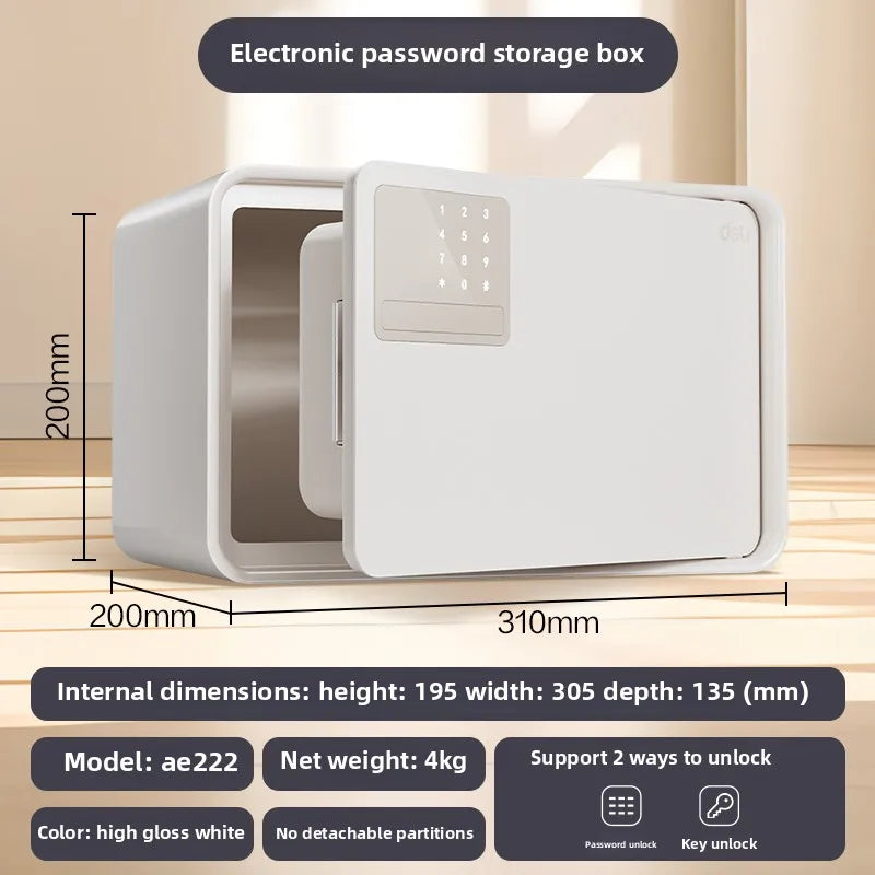 Safe deposit box household small fingerprint password automatic door opening 20/25cm anti-theft password key safe