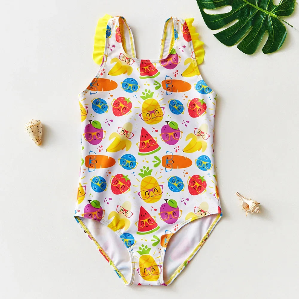Girl Swimsuit One-Piece Mermaid Fish Scale Unicorn Children's Swimwear 2 - 8 Years
