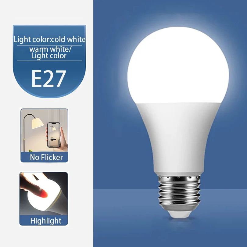8PCS LED Bulb E27 B22 E14 AC220/110V 3W 6W 9W 12W 15W 18W Brightness and Low Energy Consumption