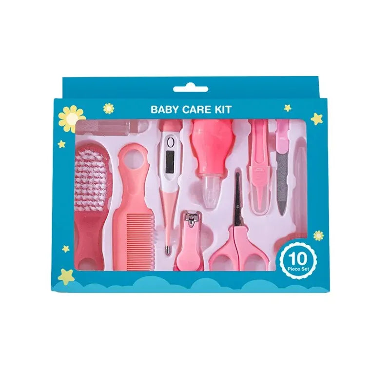 10 Pcs Newborn Baby Nail Hair Daily Care Kit Infant Grooming Brush Comb Safe Nail Clippers Set For Baby Gift