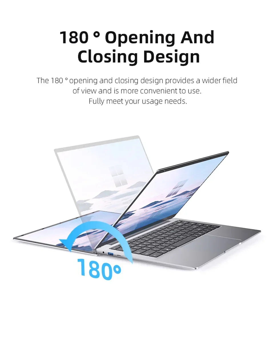14.1 Inch FHD Ultra Thin Laptop Intel N3700/4405U Win11 DDR4 16GB/32GB RAM 2TB SSD Portable Business Office Notebook PC