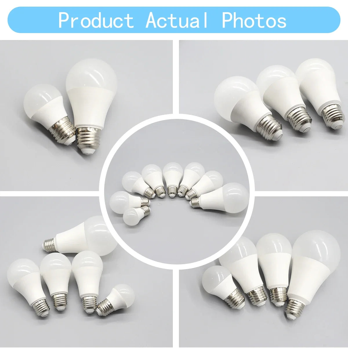 50PCS E27 LED Bulb Lamps 3W 8W 9W 12W 15W 18W 24W AC 220V 240V Cool Lighting Lampada Light Bulbs Foyer Home Indoor LED Bombilla