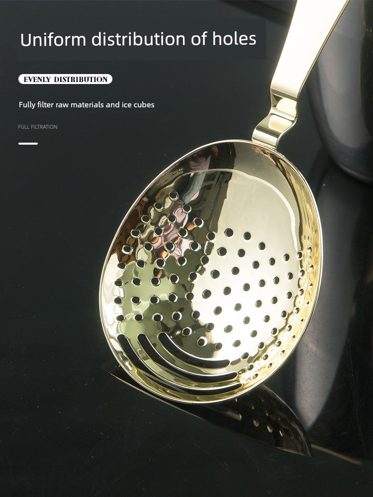 304 Stainless Steel Ice Filter Spoon-Shaped Ice Strainer Creative Cocktail Bar Filter Partition Ice Filter Cocktail Ice Cube