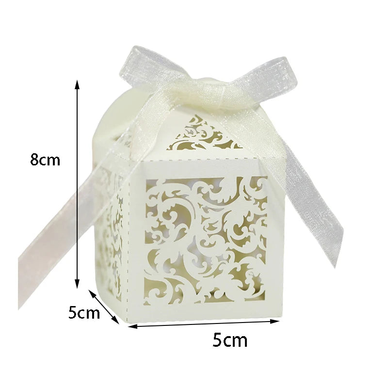 20/50Pcs Flower Vine Candy Boxes Wedding Favor Gift Packaging Box Sweet Bag With Ribbon Valentine's Day Birthday Party Supplies