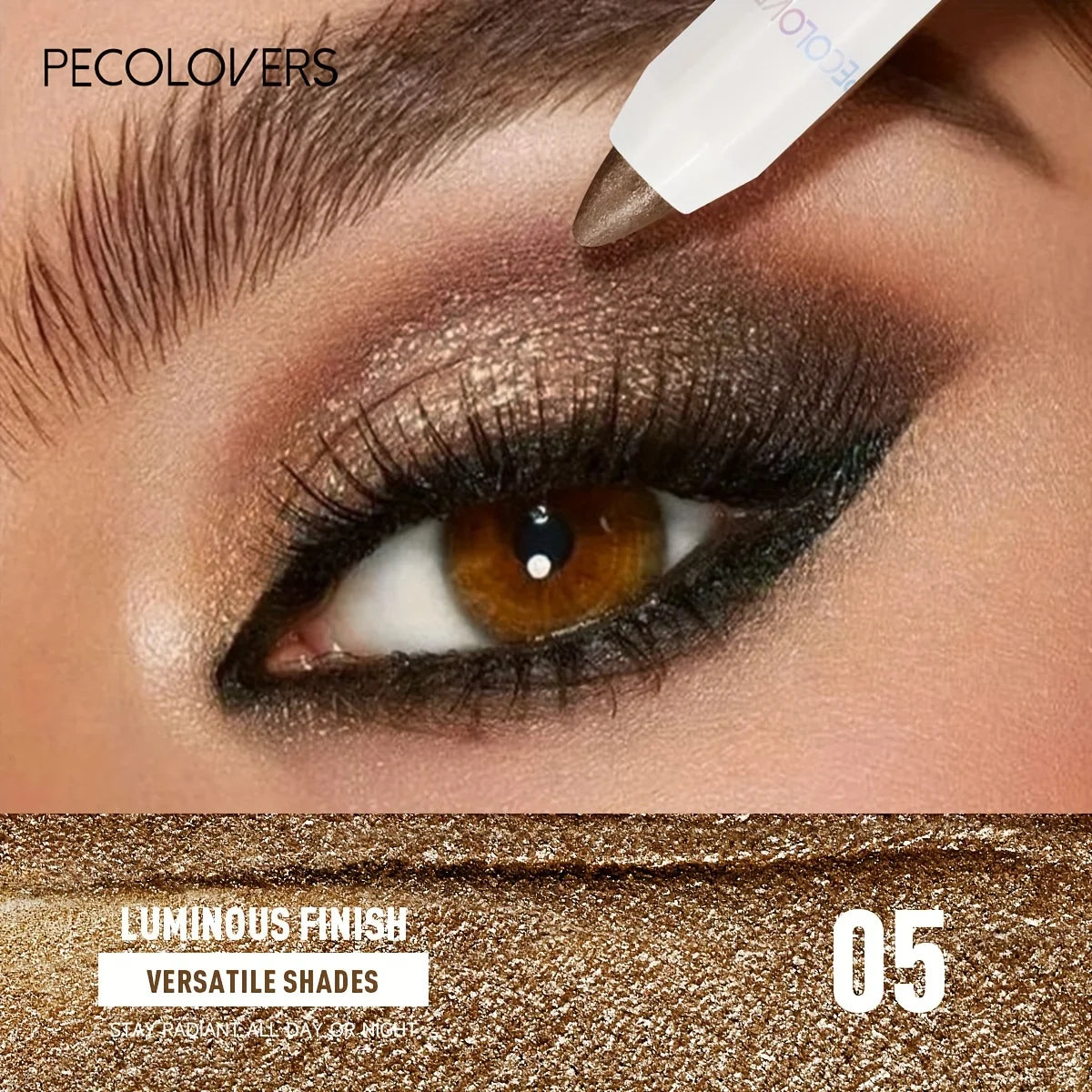 1PC Waterproof Eyeshadow Sticks Long Lasting Shimmer Glitter and Matte Neutral Brown Eyeshadow Pencil Crayon