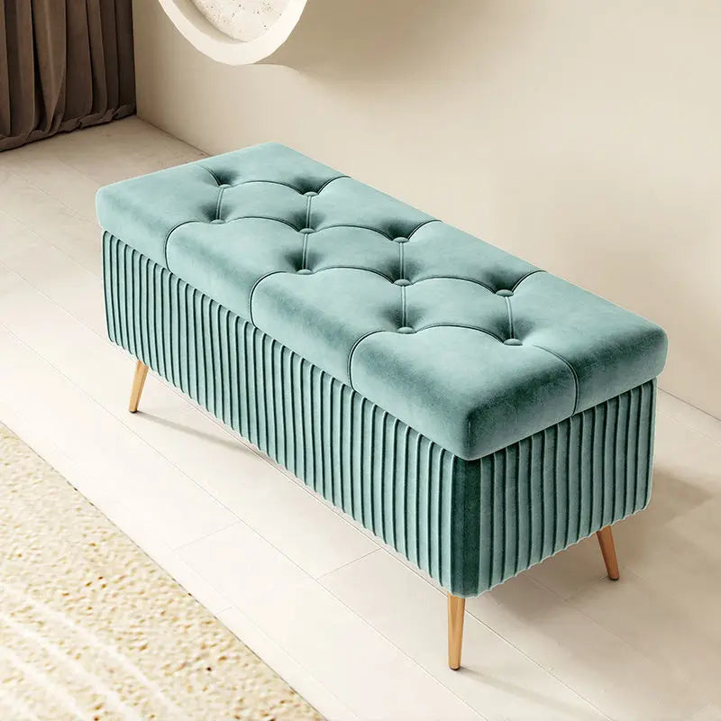 Luxury Nordic Fabric Ottomans long Sofa Bench with Storage