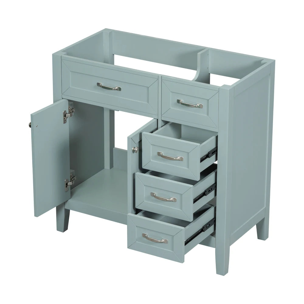 36" Bathroom Vanity with Sink Combo, Green Bathroom Cabinet with Drawers, Solid Frame and MDF Board