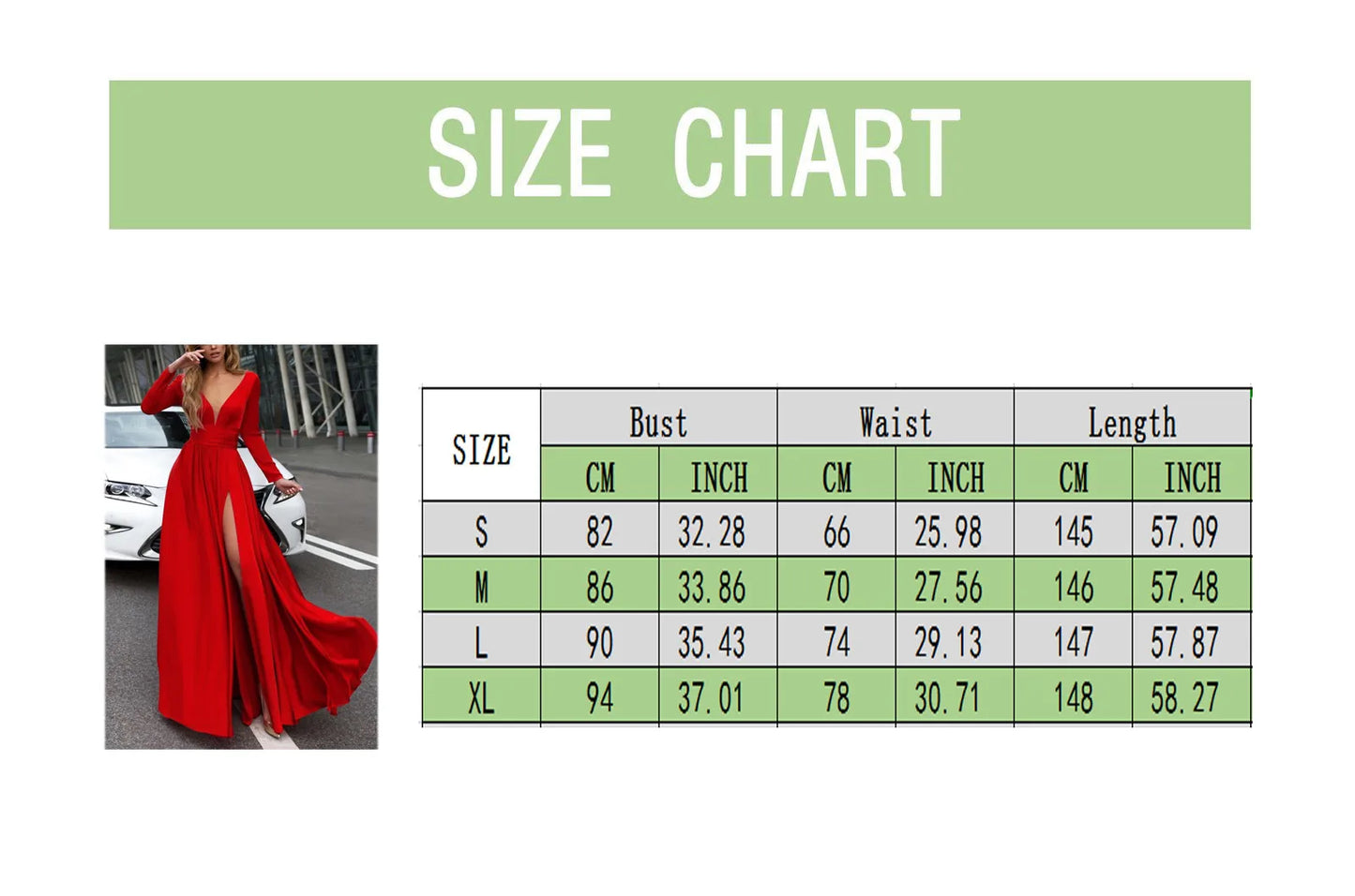 Women Wrap Split A Line Dress High Waist Deep V Neck Evening Party Long Gown