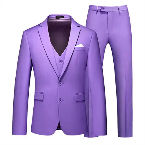 Men's 3 Piece Suit, Jacket Vest Trousers, Slim Fit Blazer Waistcoat Pants