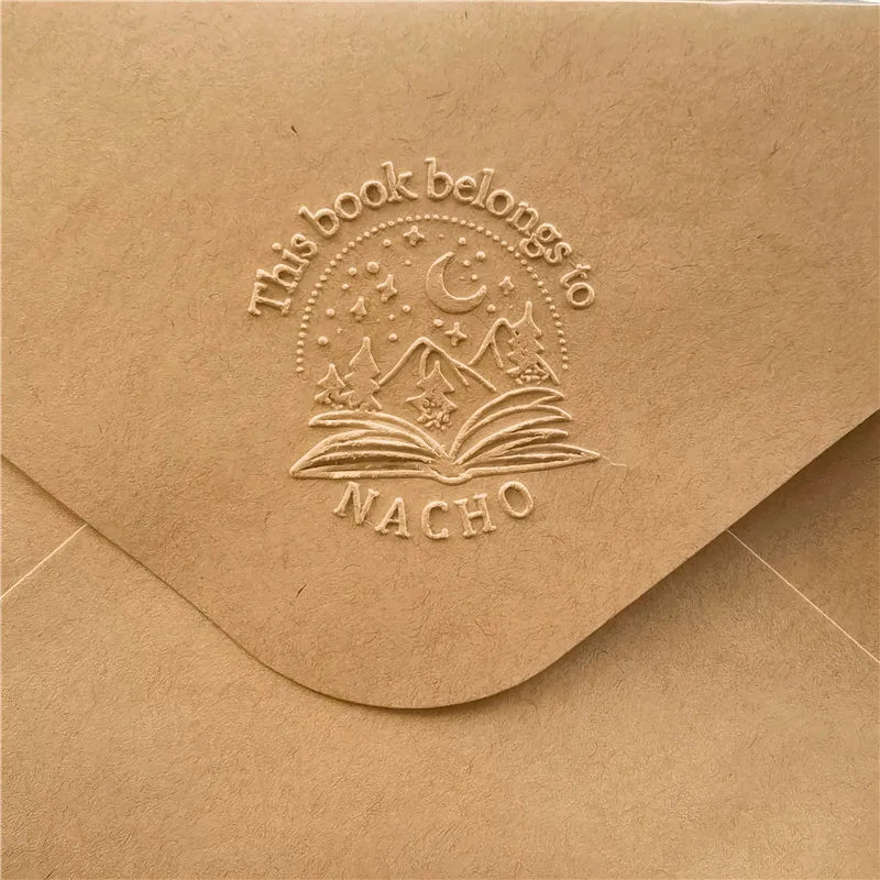 Custom Initials Embosser stamp,Book Embosser Personalized Wedding Embossing Stamp, Address Stamp, Form the Library Embosser