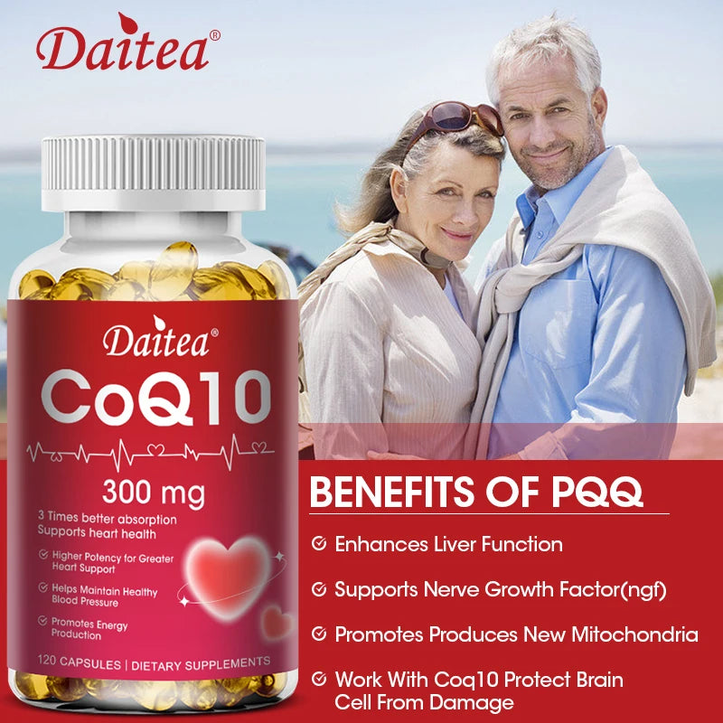 Coenzyme Q10 (CoQ10) Capsules, Supports Heart Health, Cellular Energy, Antioxidant & Blood Circulation, High Absorption