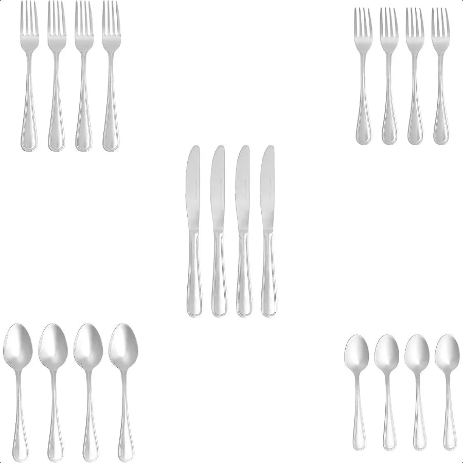 Stainless Steel Flatware Dishwasher Safe Service for 4 20 Piece