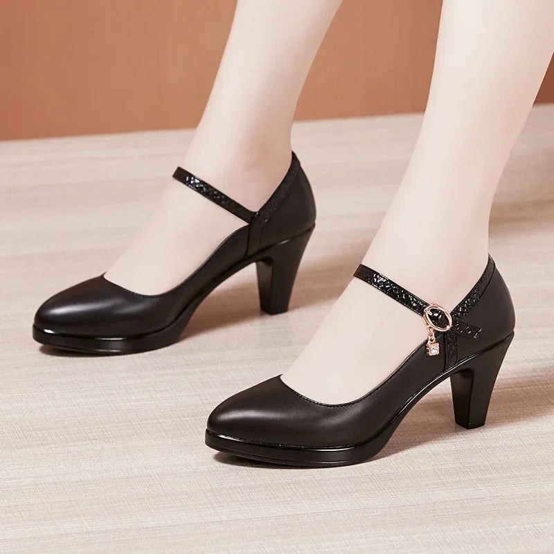 Patent Leather Shoes Women High Heels Mary Janes Platform Pumps