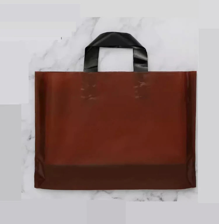 100pcs Custom Logo Colorful Shopping Bags With Handle Plastic Gift Bag Print One Color Logo On One-sided Free Design Print