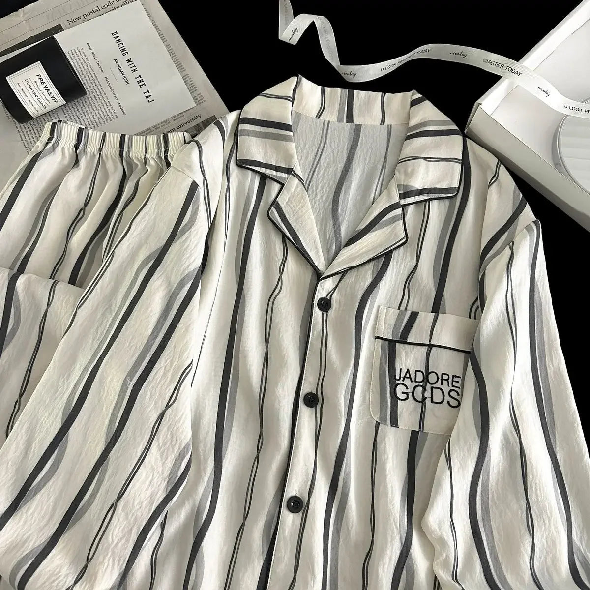 Men Spring Cloud Cotton Pajama Set Sleepwear