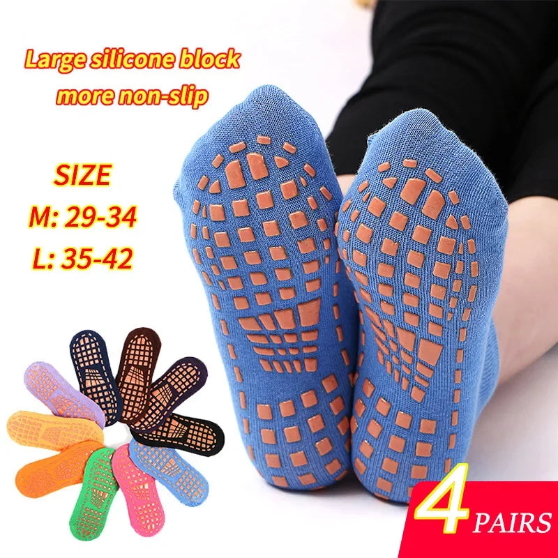 Indoor Unisex Adult/Children Silicone Non Slip Cotton Foot Massage Ankle Socks