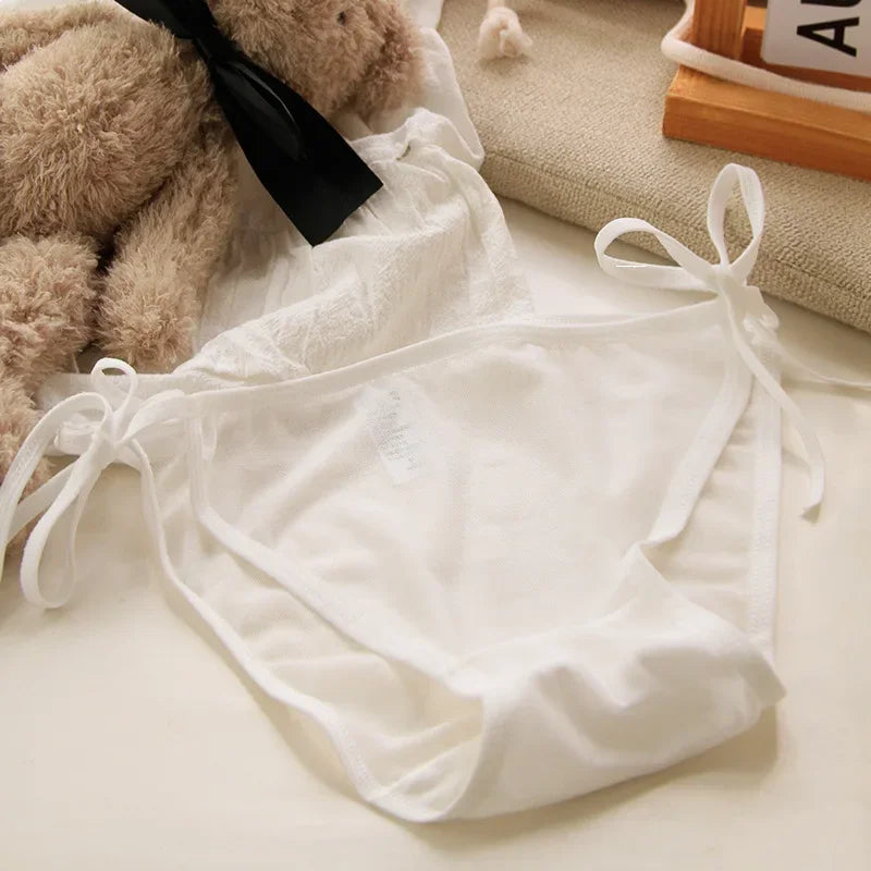 Women Funny Cotton Panties Hollow Out Seamless Briefs