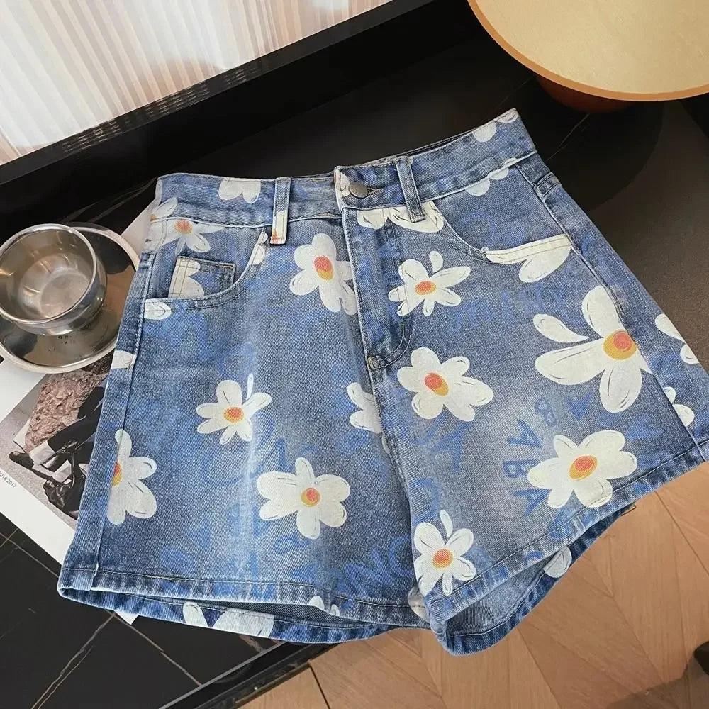 Summer Light Blue Loose Women Summer Short Jeans Pants