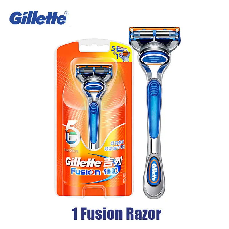 Gillette Fusion Razor for Men Face Hair Beard Shaving Machine Manual Safety Shaver Replacement Head Cassettes 5 Layer Blades