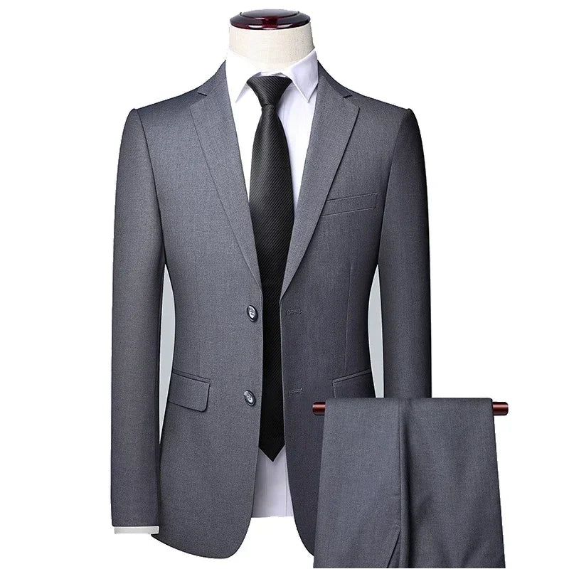 High Quality Luxury Men's Suit 3 Pieces Blazer, Vest & Pants or 2 Sets Blazer & Pants