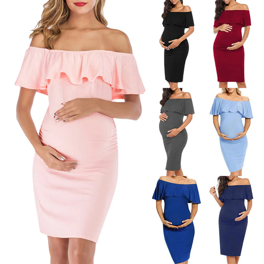 Maternity Cotton Photography Plus Size Elegant Dress