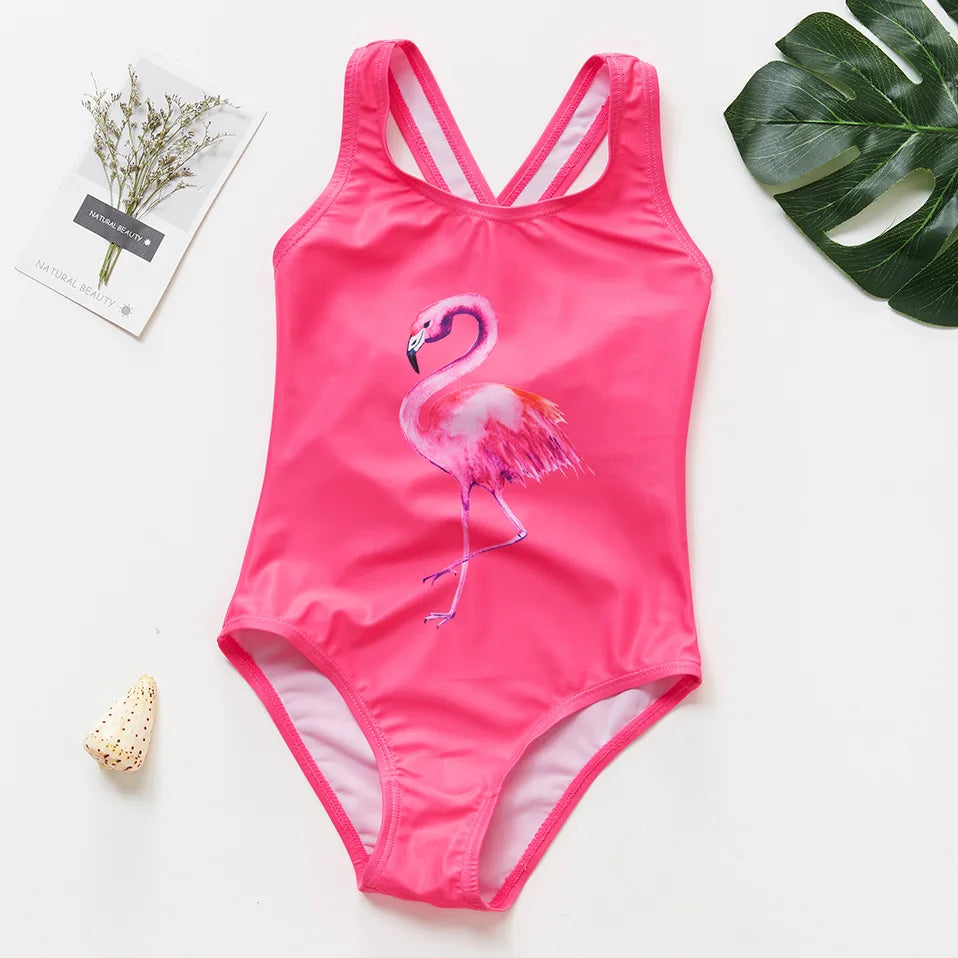 Girl Swimsuit One-Piece Mermaid Fish Scale Unicorn Children's Swimwear 2 - 8 Years