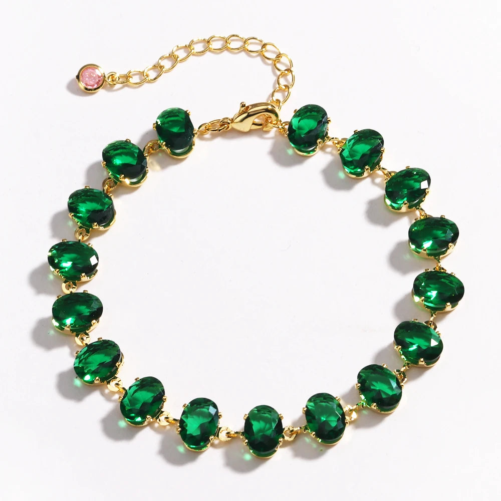 Mix Style Green Micro-inlaid Zircon Tennis Bracelet for Women 2025 New Men Bracelet Homme Jewelry Accessories Wholesale