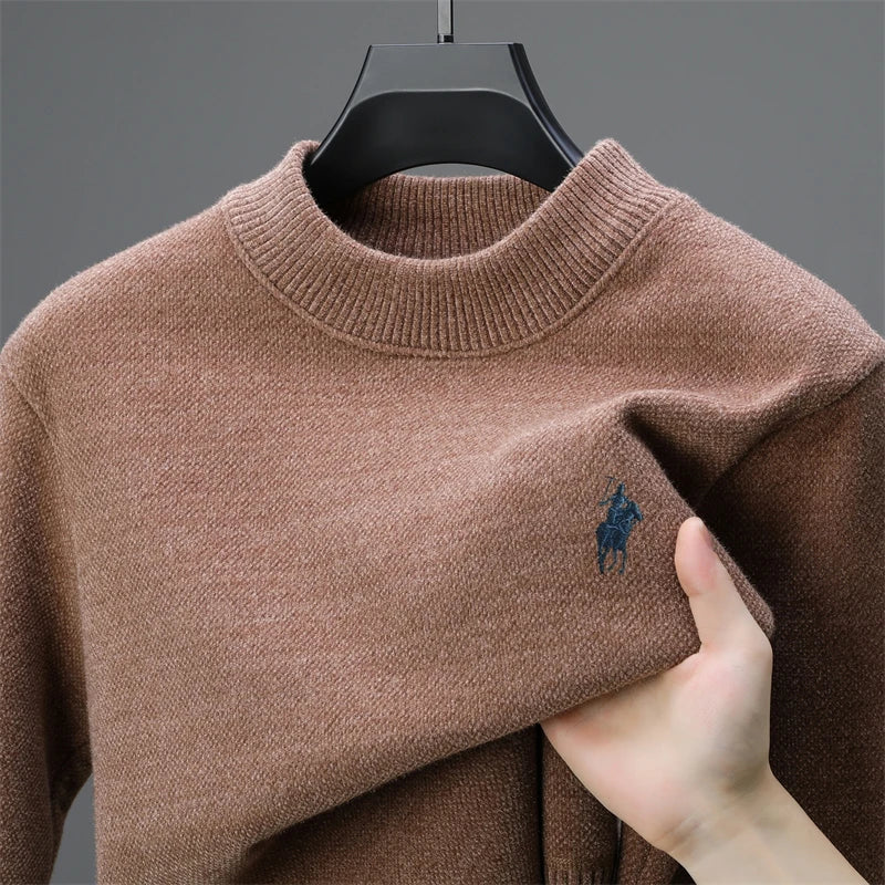 Men's Round Neck Think Knitted Pullover Winter Sweater