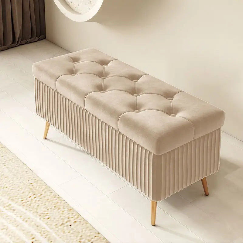Luxury Nordic Fabric Ottomans long Sofa Bench with Storage