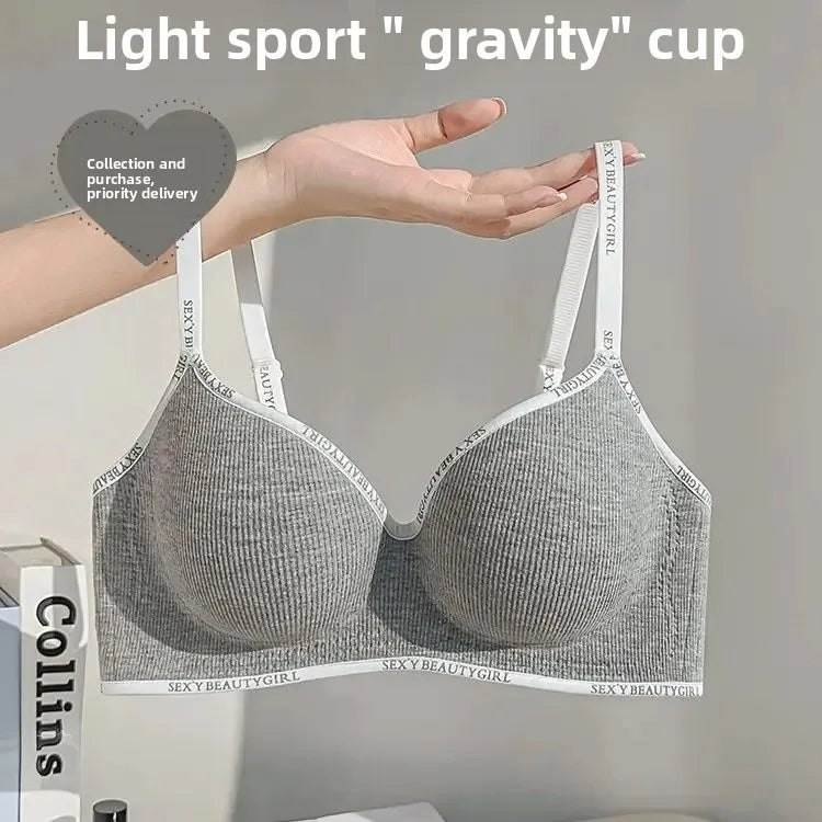 6cm Thickened Push-Up Bra for Small Chest Wireless No Steel Ring Anti-Slip Pads Seamless Invisible Adjustable Straps