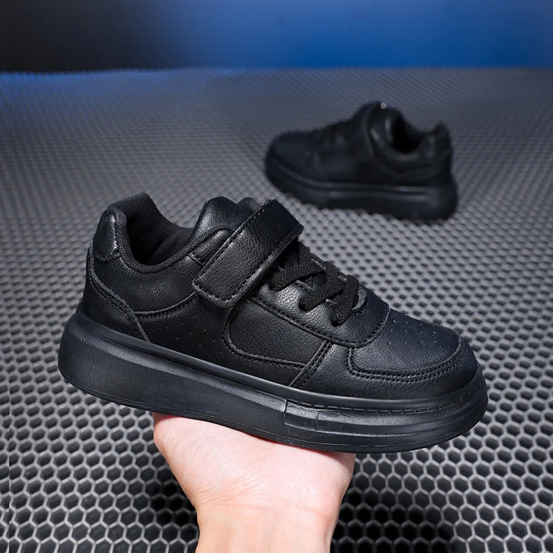 Kids Boys Girls Breathable Sneakers Sports Running Casual Shoe Leather Non-slip Soft