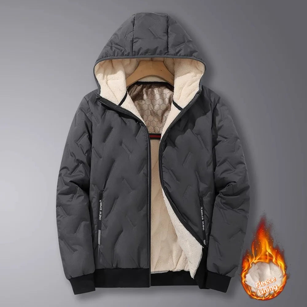 Men's Hooded Parka Casual Coats Winter Warm Windproof Padded Jacket